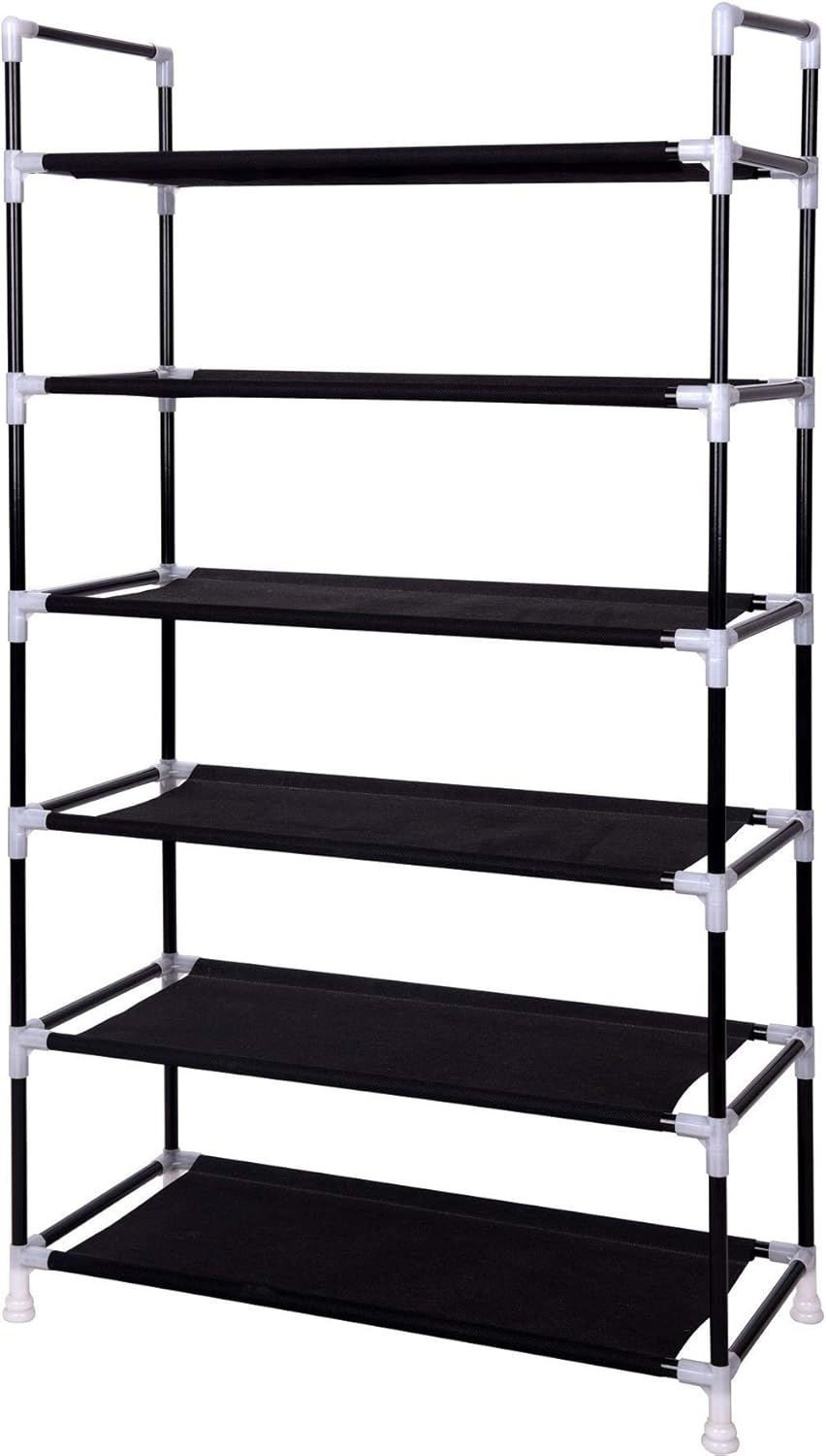 6 tier bamboo shoe rack on Vinsani 6 Tier Shoe Rack Standing Shoe Furniture Storage Organizer Stand Adjustable Shelf Blue Shoe Racks Home Kitchen Antuongreal Vn