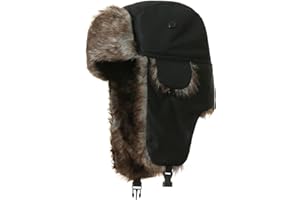Ushanka Aviator Trapper Hat with Earflaps - Winter Warm Headwear for Men Women,Cold Weather Protection
