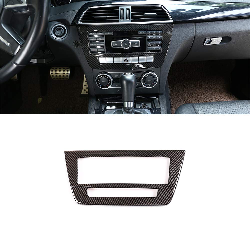 YIWANG Carbon Fiber Style ABS Chrome 2pcs for Benz C Class W204 C180 C200 C260 2007-2013 Car Gear Shift Side Decoration Stickers Auto Accessories (Carbon Fiber)