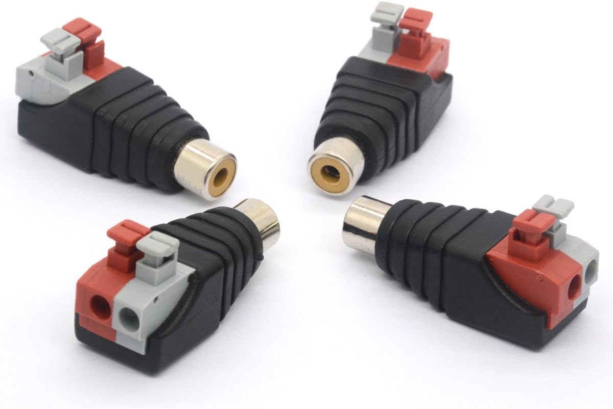 HTGuoji Speaker Phono RCA Female Plug to AV 2 Screw Terminal Audio Video Balun Spring Press Type Adapter DC Power Connector for CCTV - Image 5