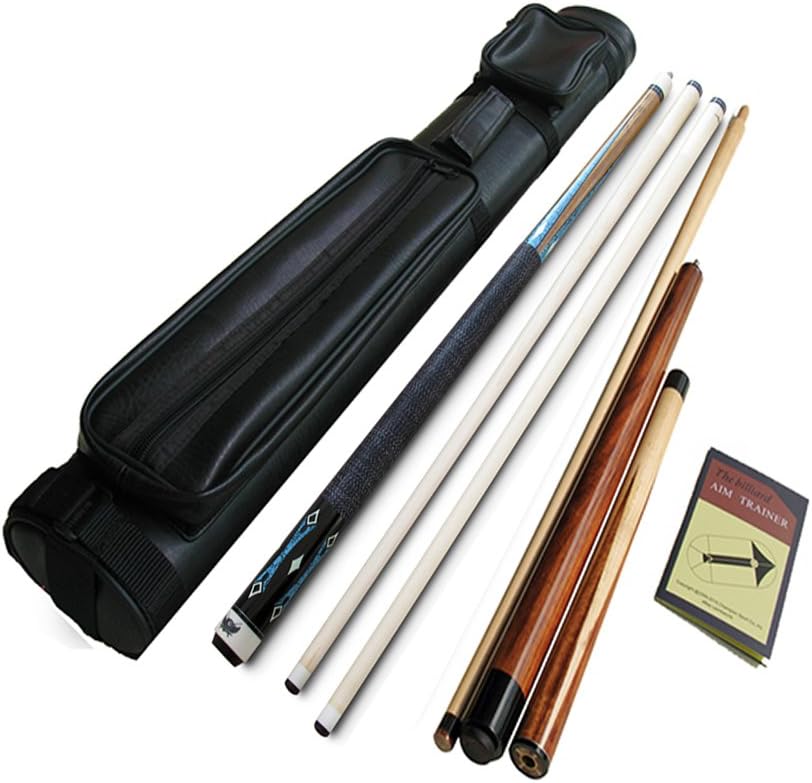 Champion Combo Cue Set Sale Gn-932 2 Shaft Pool Cue (12.5mm,5/16x18), Jump and Break Cue, Black 2x2 Cue Case, Aim Trainer, Predator Glove