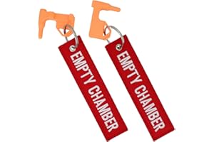 2Pack Chamber Safety Flag Fits Rifle Handguns Shotgun Pistol, Embroidery Keychain Universal Compatibility Empty Chamber Tags