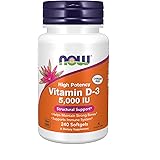 NOW Supplements, Vitamin D-3 5,000 IU, High Potency, Structural Support*, 240 Softgels