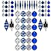 ITART 70ct Christmas Tree Ball Ornaments Decorations Shatterproof Balls and Finial Drops Assortment for Xmas Trees, Wedding, Themed Parties Decoration (Blue, Silver and White)
