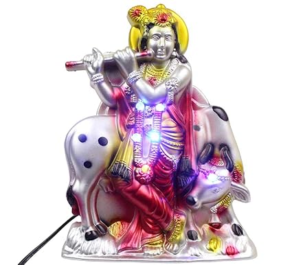 BlankLeaf Lord Krishna 10 in 1 Types Religios Mantra Machine/Gayatri Mantra/Akhand Chanting Shloka Box with LED Light