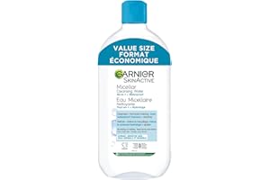 Garnier Micellar Cleansing Water, All-in-One Cleanser and Waterproof Makeup Remover, Cleanses and Soothes, For Face, Lips & E