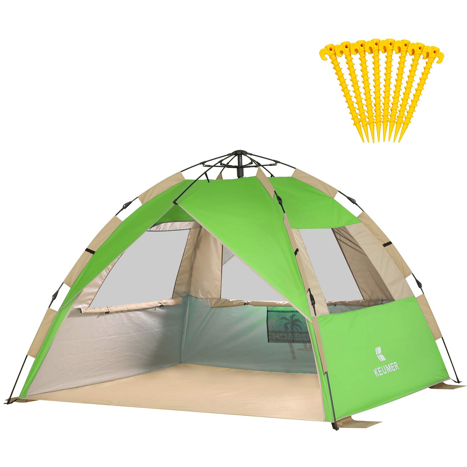Oileus XLarge 4 Person Beach Tent Sun Shelter Portable Sun Shade