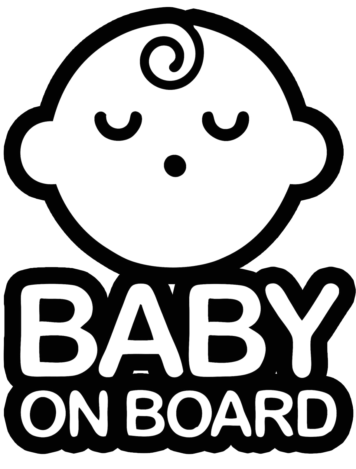 TOTOMO Baby on Board Sticker for Cars Funny Cute Safety Caution Decal Sign for Car Window and Bumper No Magnet - Sleeping Baby