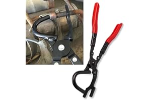 Merdege Exhaust Hanger Pliers, Rubber Exhaust Hanger Removal Tool, Universal Cars Handle Clamp Tool, 11.6" Head Recessed Non-Slip Handle Clamp (Red)