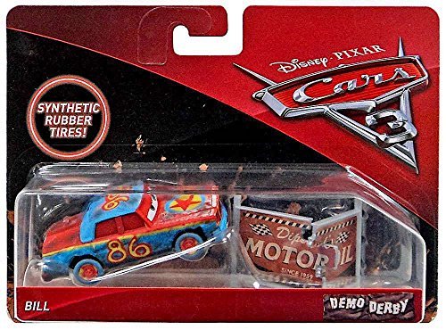 Cars Bill Demo Derby Disney 3 Diecast 1:55 Scale with Synthetic Rubber Tires