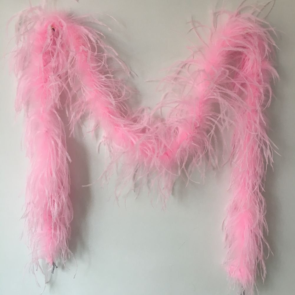 Sowder 72inch Length 1ply Ostrich Feather Boa for Wedding/party Decoration, Feather Scraf(pink)