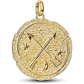 Artiyoo Medallion Charm 925 Sterling Silver Charms Fit Women Bracelet And Necklaces Bead Pendant Jewelry Gifts For Family Friends (Crossing Arrows Oversized Medallion Charm M1783)