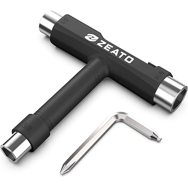 Kit Skate Tout-en-Un CampTeck U7188 - T-Tool Multifonction Noir/Argent Pour Skateboard Et Trottinette