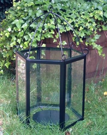 KUHEIGA Stabiles Windlicht/Laterne Höhe 70cm Schwarz: Amazon.de: Garten