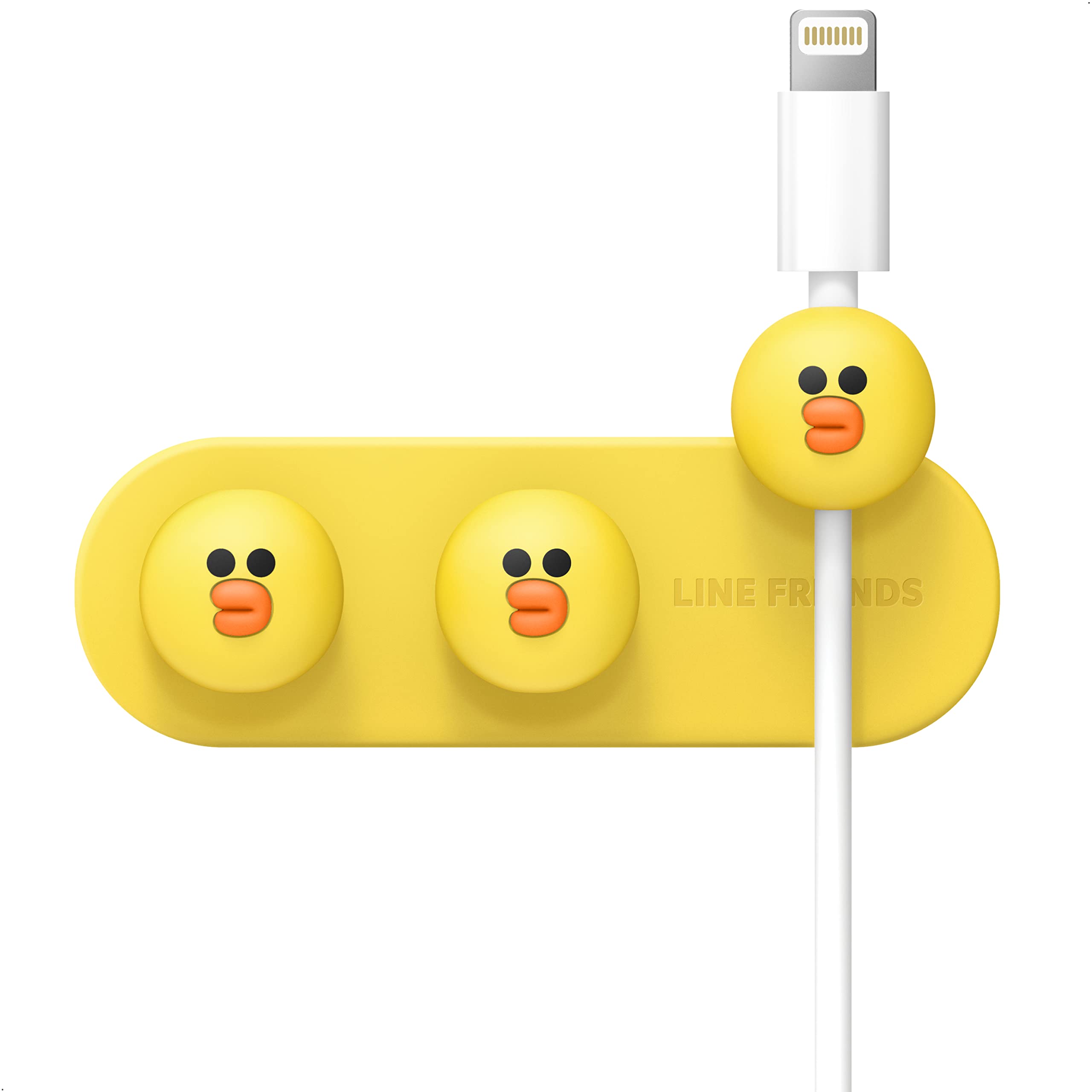 elago | LINE FRIENDS Magnetic Cable Management Buttons, Organize 3 Cables, Powerful magnets, Reusable Sticker Attaches to Surface, Desk Organization (SALLY)