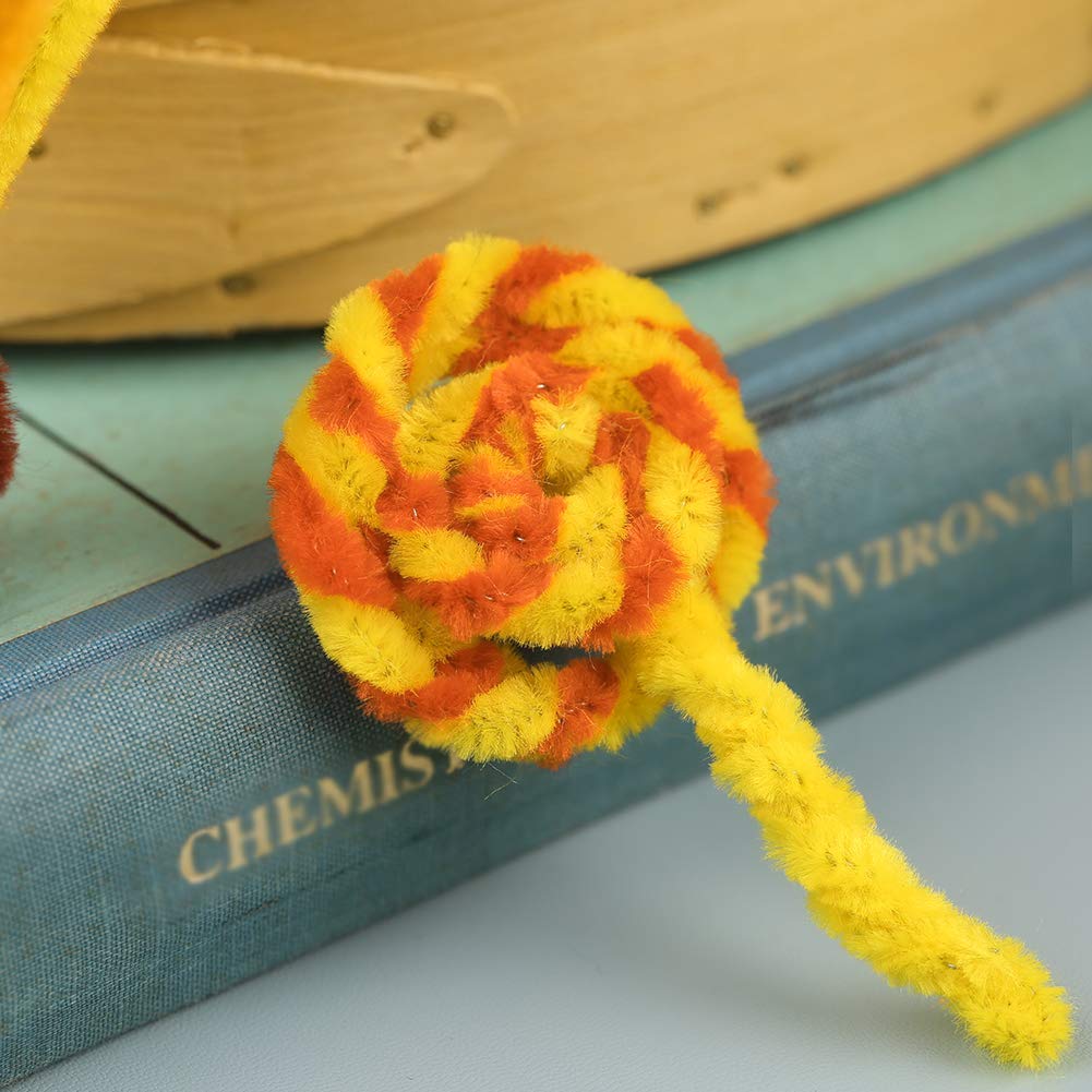 100 Pieces Pipe Cleaners Chenille Stem, Orange Pipe Cleaners Set for DIY Arts Crafts Decorations, Chenille Stems (Orange)