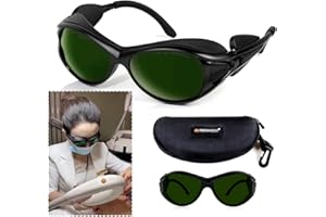 FreeMascot IPL Glasses 190nm-2000nm Laser Eye Protection Glasses for Tanning, Laser Hair Removal (Green)