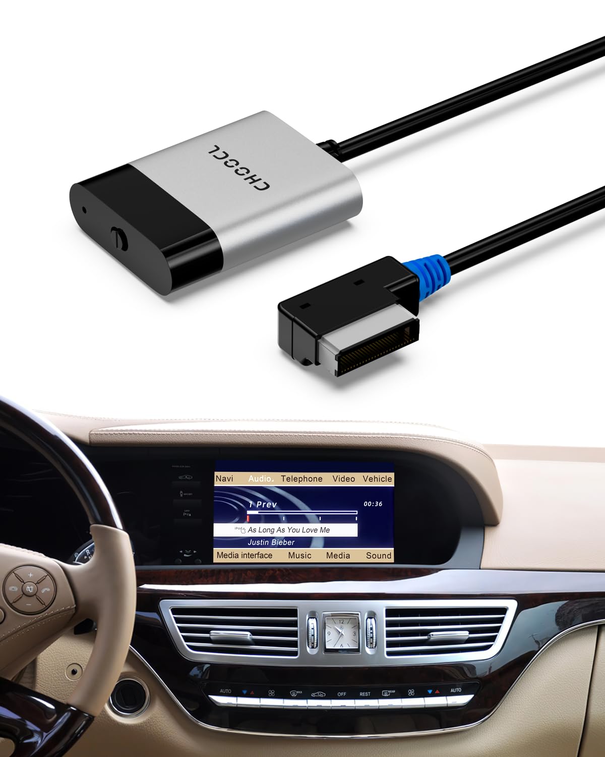 Photo 1 of CHOOCL Bluetooth Car Audio Adapter for 2008-2012 Mercedes-Benz with AMI Port, Bluetooth Transmitter with aptX-HD Sound & AMI Cable