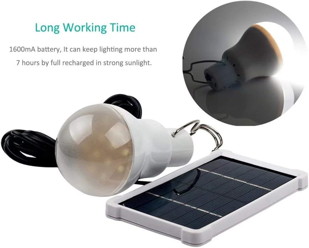 Solar Lights PRODELI Rechargeable Solar LED Light Bulb Portable Lamp S-1500 for Indoor Outdoor Garden Shed Tent Camping Hiking Home Emergency Lighting [Upgraded - Image 5