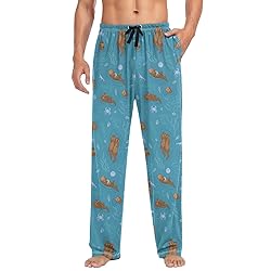 Ollabaky Sea Otters Shell Snail Pajama Pants Men