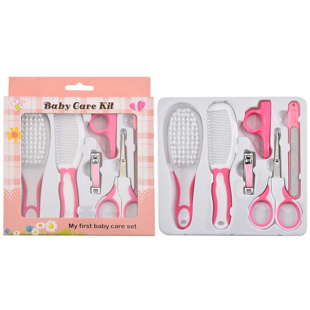 KINTRADE 6 Pcs Baby Nail Hair Daily Care Kit Newborn Kids Grooming Brush and Manicure Set