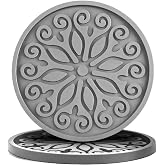 Silicone Coasters for Drinks,Resistant Reusable Drink Coasters-Great Gift for Birthday, Housewarming,Room Decor,Holiday Party (*2-Gray)