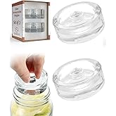 Elementi Fermentation Weight Set of 2 – Easy Grip Glass Weights for Fermenting, Perfect Pickling & Canning Weights for Wide Mouth Mason Jars, Durable Soda-Lime Glass for Sauerkraut, Kimchi & More