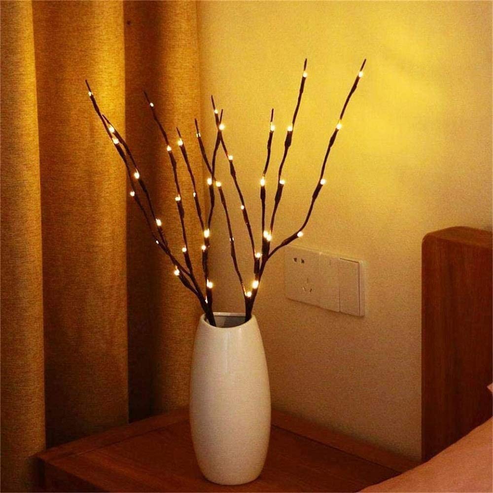 2 Pack 76cm LED Twig Lights Tree Branch Lights Flexible Branch Decoration Light for Home Vase Table (Tree Branches)