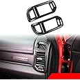 Korlot Dashboard Side A/C Vent Frame Cover Trim for Dodge RAM 1500 2500 3500 2019-2025 (Carbon Fiber Pattern)