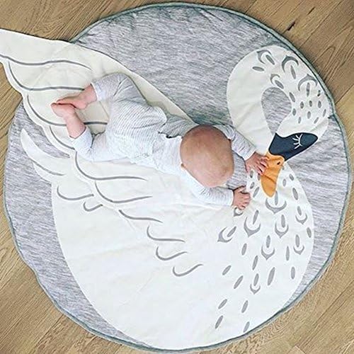Baby Creeping Mat,Toddler Playmat,Swan Blanket Play Game Mat Nursery Room Decoration for Kids