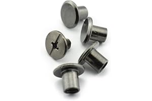 LQ Industrial 120pcs Chicago Screw Slotted Philip Head Binding Screws Rivet Book Binding DIY Leather Craft Assembly Bolt 5x6mm Black