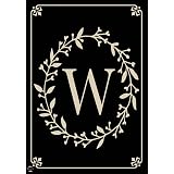 Briarwood Lane Monograma preto e branco J bandeira de jardim dupla face
