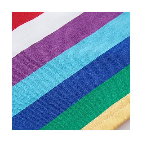 Sooxiwood Little Boys T-Shirt Rainbow Striped O-Neck Cotton Blend Halloween Rainbow Shirt for Boys - Image 7