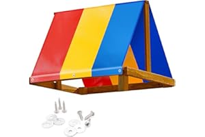 YLOVAN Swing Set Replacement Tarp 52" × 90", Multicolor Playground Roof, Multicolor Backyard Playset Canopy Replacement 52 × 90 in, Kids Wooden Swingset Canvas Cover Replacement, Waterproof & UV Protection