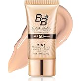 BB Cream Tinted Moisturizer with SPF 50 PA++++, Lightweight Full Coverage Foundation Sunscreen, Hydrating Face Makeup Base, Long Lasting Natural Finish, 40g
