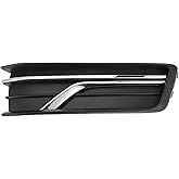 Hihaha Fog Light Grill Front Lower Bumper Fog Light Cover Inserts No.561854662GRYP for VW Passat 2016-2019 Black,Silver Tone ABS 1 Pc Front Left Car
