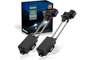 Bestview H13 9008 LED Canbus Decoder Kits Anti Flicker Harness, Resistor Decoders Error Free, Computer Warning Canceller Capacitor, Pack of 2