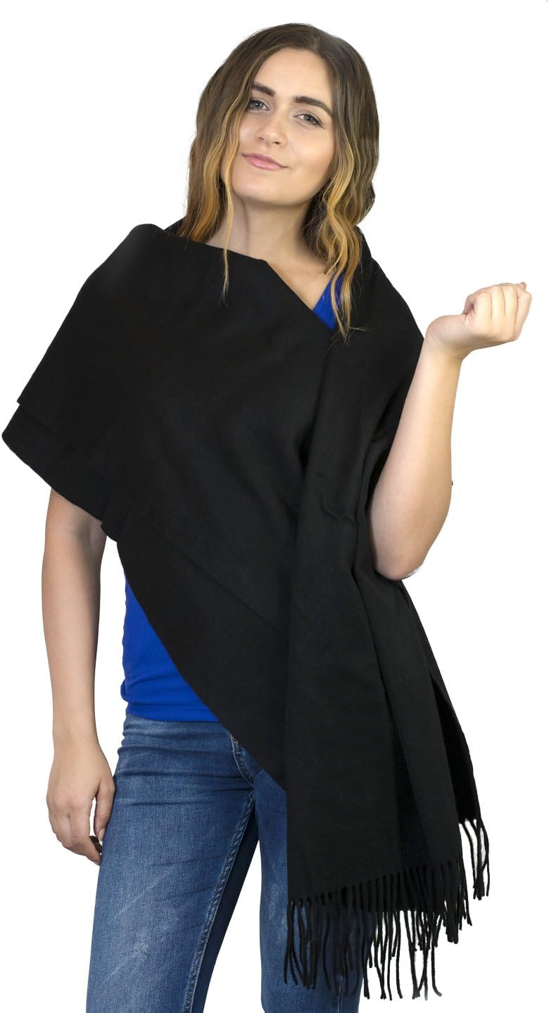 MoonCats Wool & Pure Cashmere Shawl Large Soft & Heavy Scarf Wrap & Plaid for women