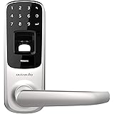 Ultraloq UL3 Fingerprint and Touchscreen Keyless Smart Lever Door Lock (Satin Nickel) | 3-in-1 Keyless Entry | Secure…