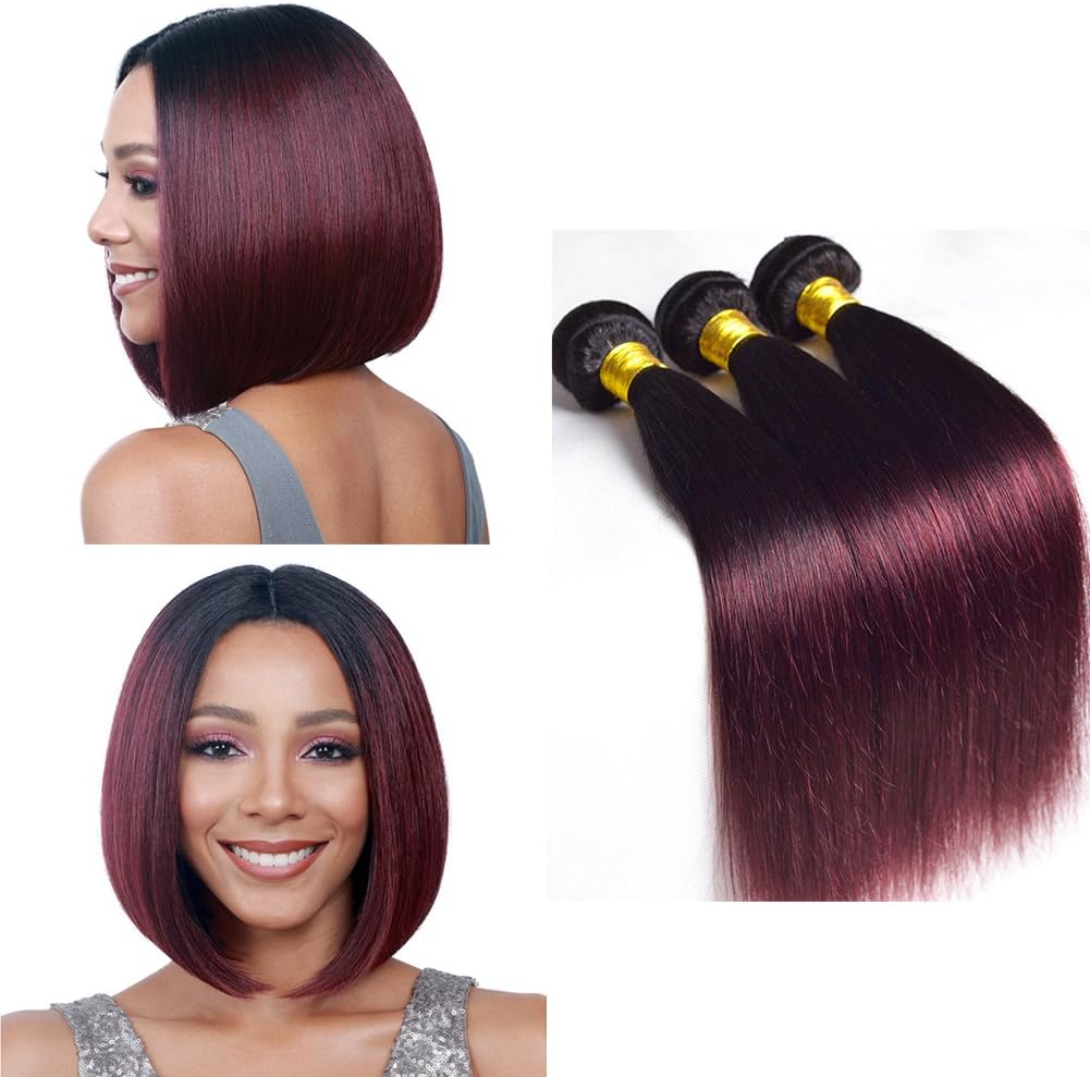 Volvetwig Brazilian Hair Red Ombre Weave Bundles Body Wave Human Hair Weft 100g/PC 1b 99j Short for Summer Next Day Delivery 12 14 16 inches