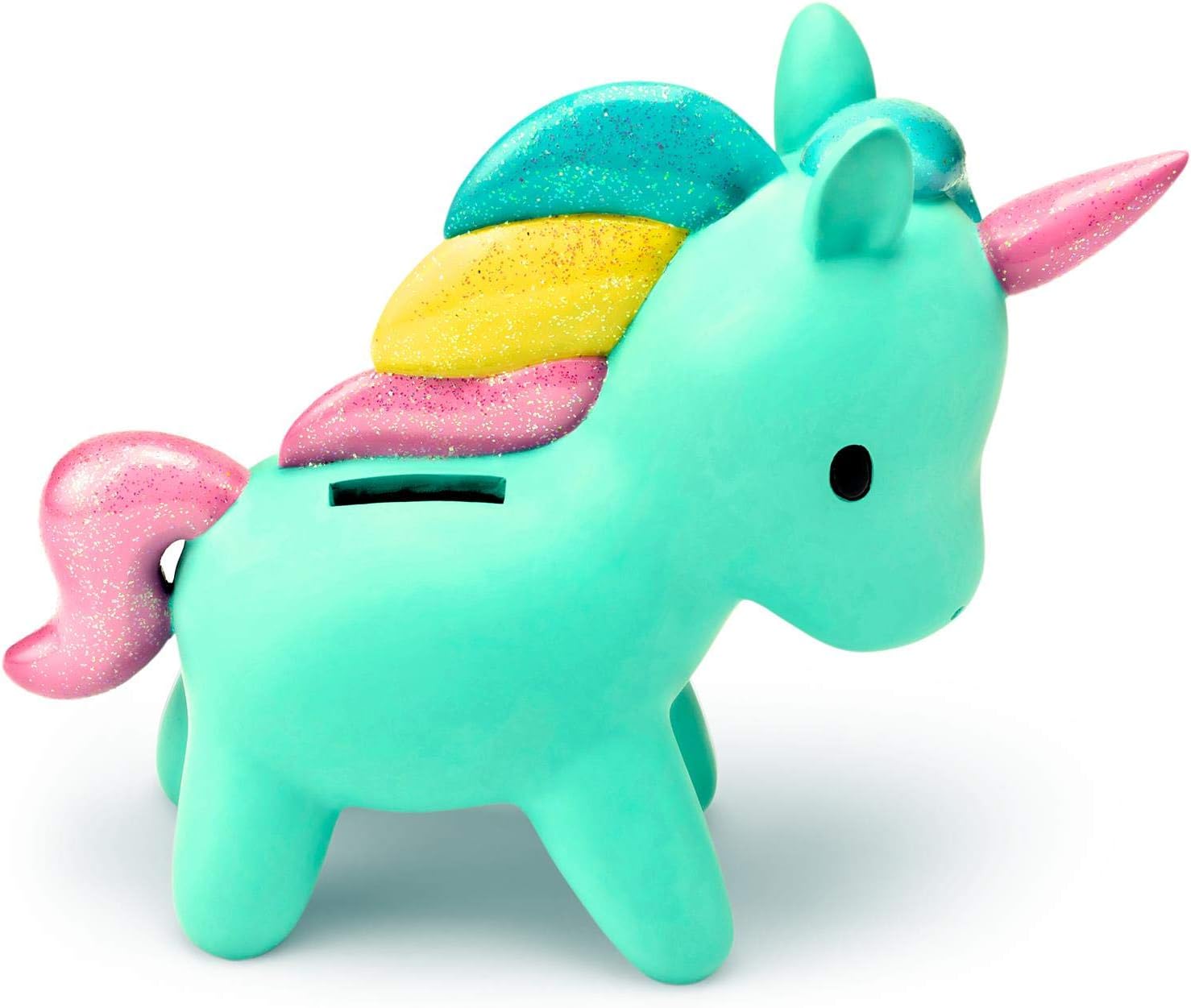 Mousehouse Gifts - Teal & Pink Unicorn Piggy Bank for Children Unicorn Money Box with Glittery Mane for Girls or Boys - Image 4