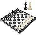Travel Chess Set, 10 inch Magnetic Chess Board with 2 Extra Queen Portable Folding Board Chess Games for Kids, Adults