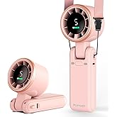 PlayHot Portable Handheld Turbo Fan, 5-Speed Personal Fans, 5000mAh Rechargeable Fans Up to 12 Hours, Weight only 0.6lb Small Fan, Hand/Neck/Desk Fan 3 IN 1, Beach Vacation Essentials(Pink)