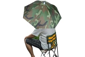 Foldable Umbrella, Polyester, 66cm Diameter, Hands-Free Fishing for Hiking Camping