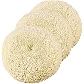 Inzoey Wool Buffing Pad,3 Pack 7" Car Polishing Pad with Hook and Loop for Cleaning & Cutting,Polishing,100% Wool Sheepskin Material,Durable and Soft