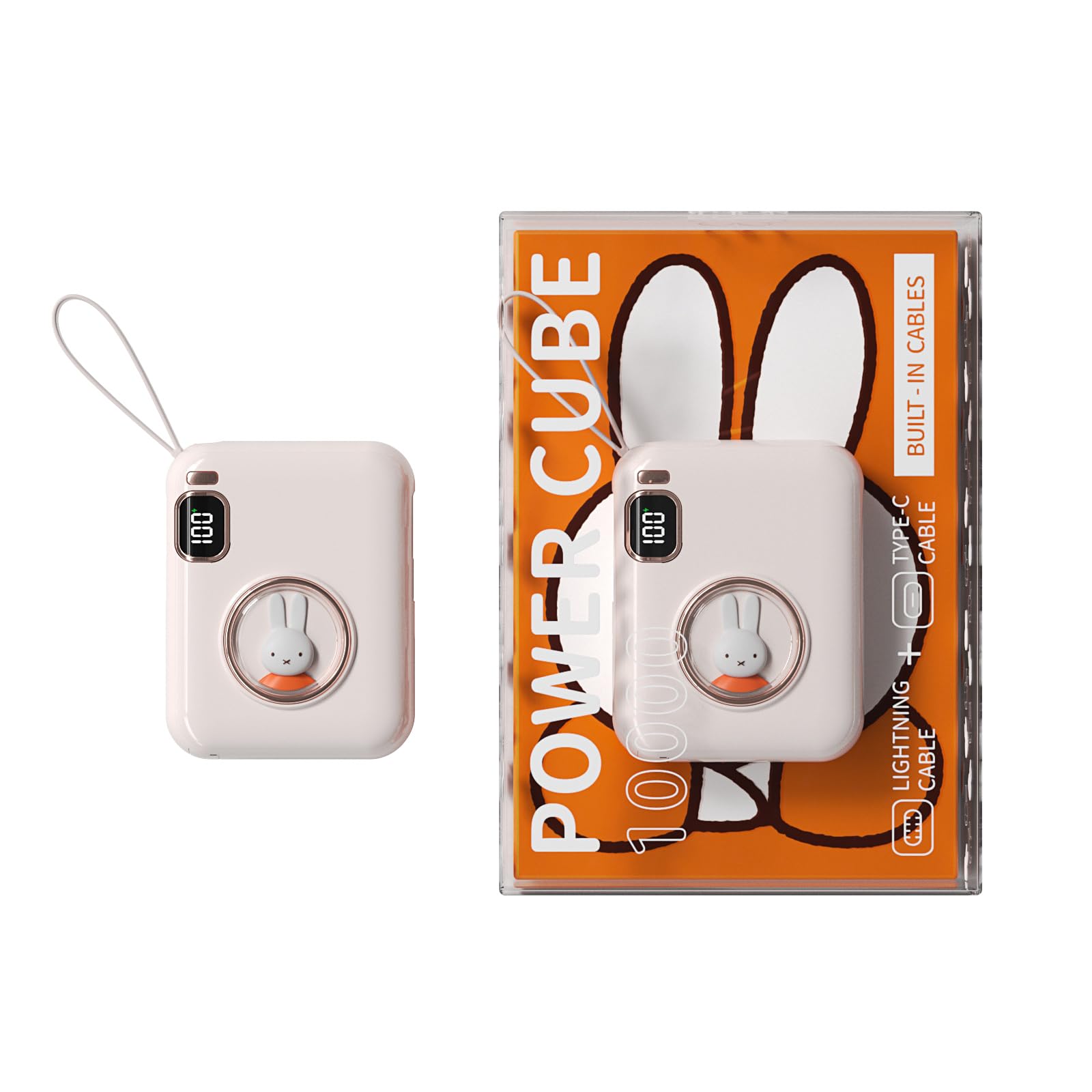 Photo 1 of MIPOW x Miffy 20W Power Bank w/Smart Magic Dual Cables (Pink)