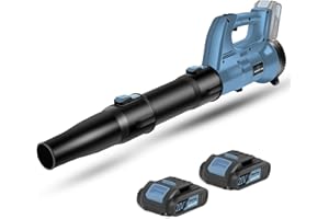 Cordless Leaf Blower, 20V Lawn Blower with 2 Batteries, Dual-Speed Settings, Quick Installation and 2-Section Tube Design, Charger Included, C P CHANTPOWER