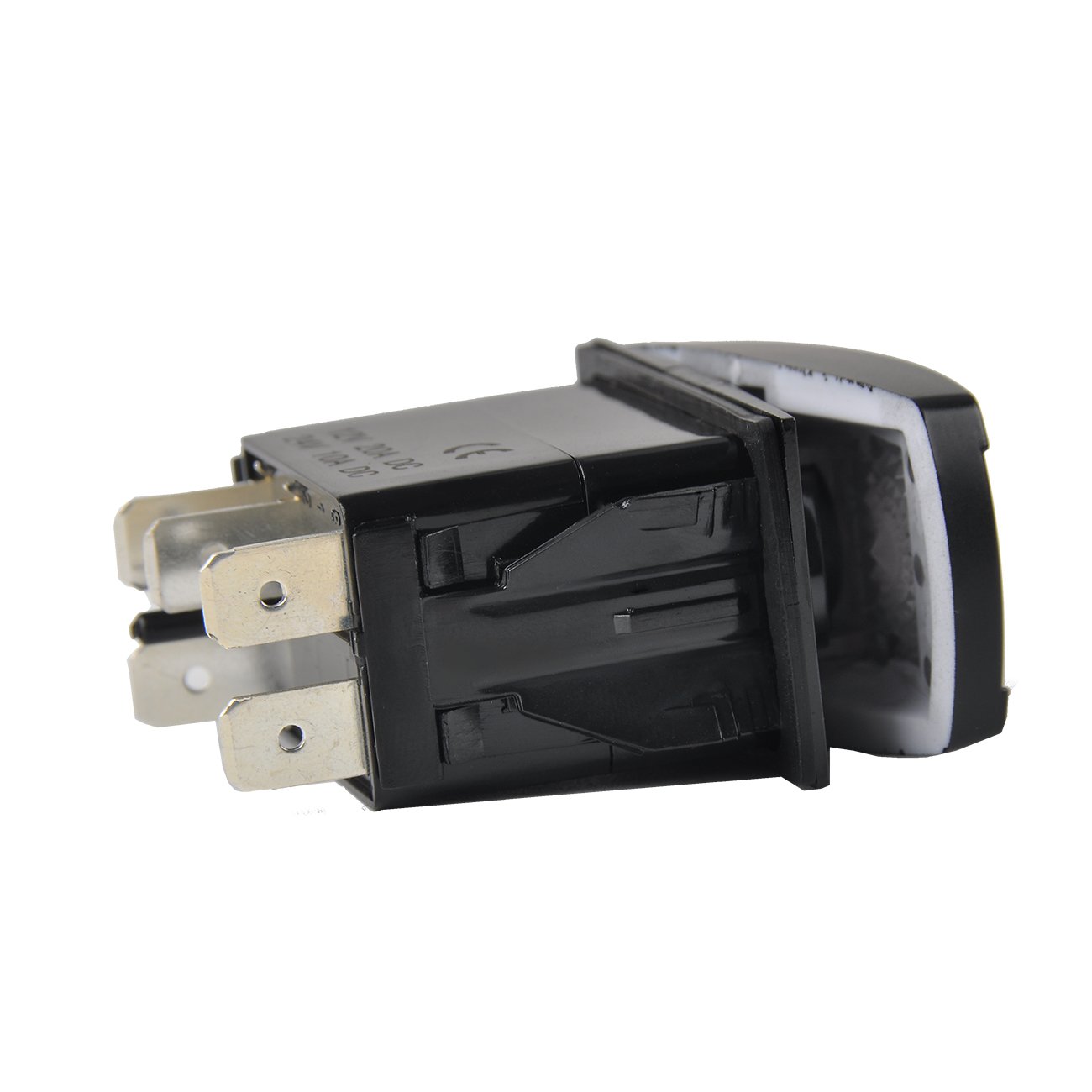 RCRunning Laser Rocker Switch with Wire Set (5 Female Terminal and 3 Male Terminal),5Pin 20A 12V On-Off LED Light Toggle Switch,for UTV Car Auto Truck Boat Marine