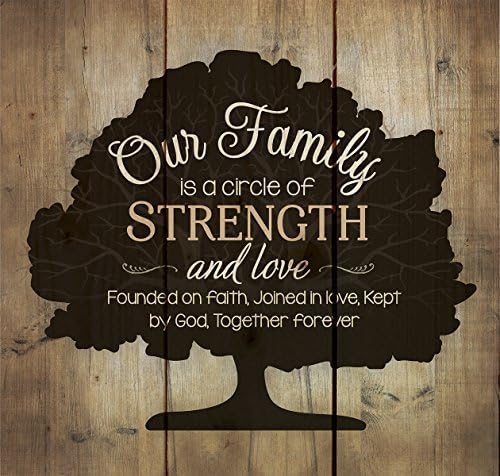 Our Family Circle of Strength Rustic Tree 10 x 10 Wood Pallet Design Wall Art Sign by Leiacikl