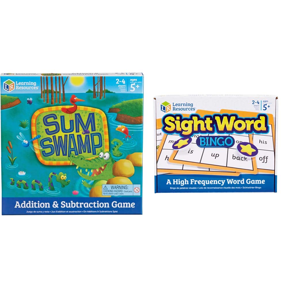 Learning Resources Sum Swamp Addition & Subtraction Game & Learning Resources Sight Word Bingo